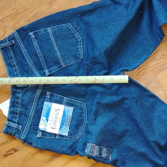 👖 DEADSTOCK RARE VINTAGE HIGH WAIST DENIM JEANS  Rise 13" Basic Edition SZ 9/10 - Picture 5 of 16